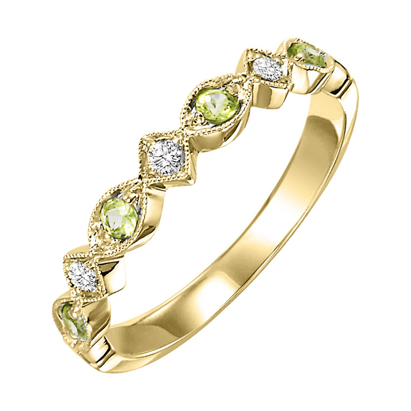 10K YG Peridot & Diamond Band