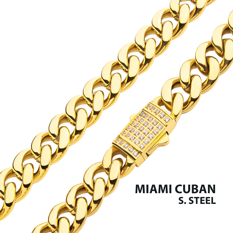 8mm 18Kt Gold IP Miami Cuban C