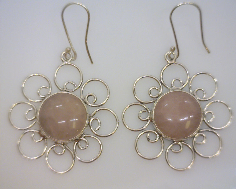 STERLING SILVER ROSE QUARTZ DA