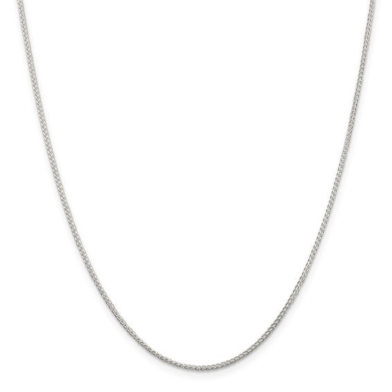 Sterling Silver Rhodium-plated 1.25mm Round Spiga Chain 20