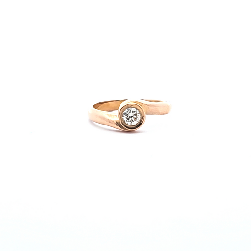22K YG Diamond Ring 0.20 CT F-VS