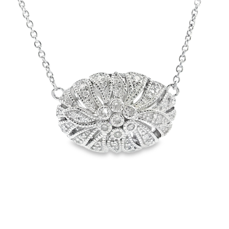 Sterling Silver Diamond Necklace