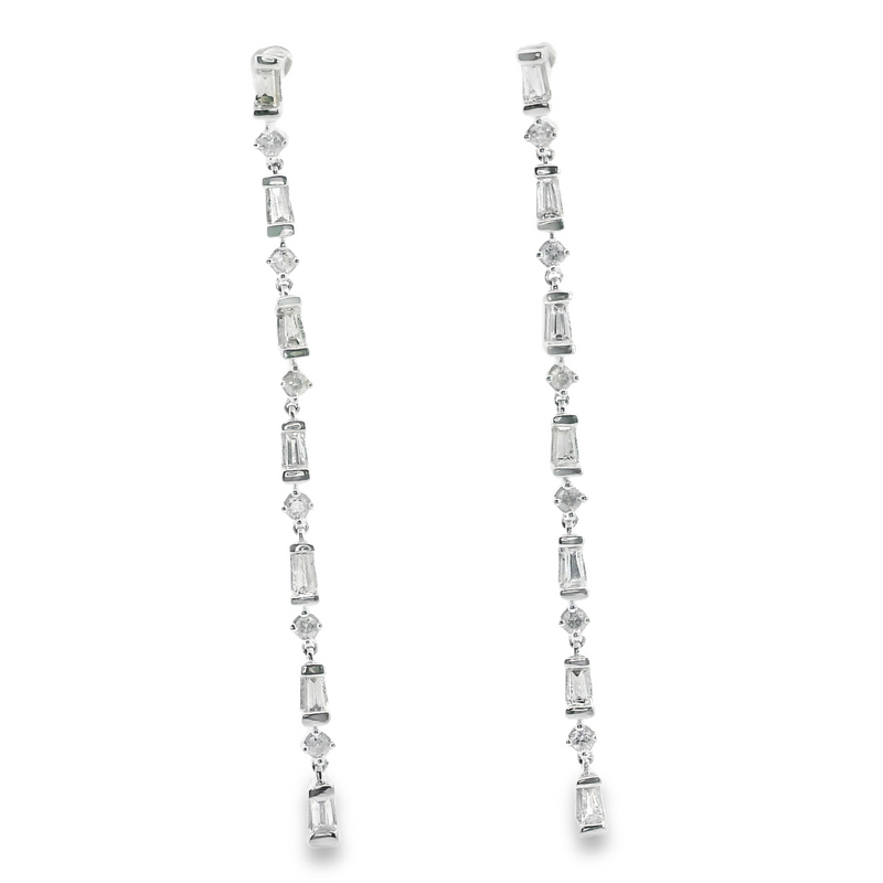 10K WG Dangle Diamond Earrings 0.50 CT TW