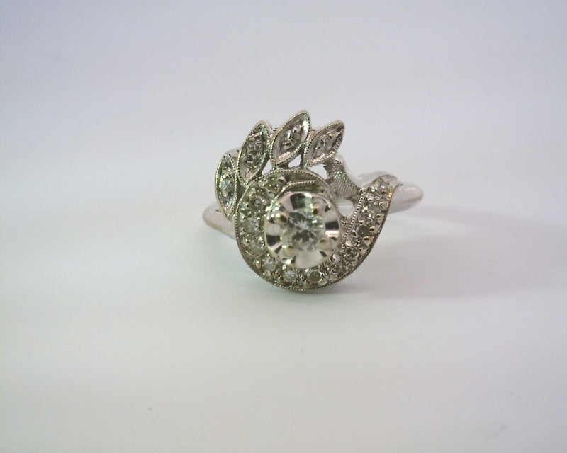 14K WG VINTAGE DIAMOND RING
