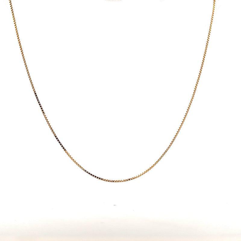14K YG Box Chain 18