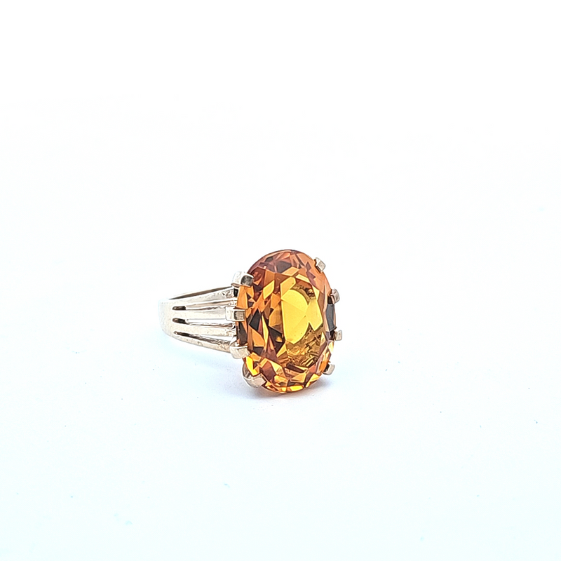 10K YG Yellow Gold Synthetic Gesmtone Ring