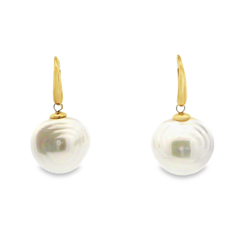 Gold Plated Mabe Pearl Earrings
