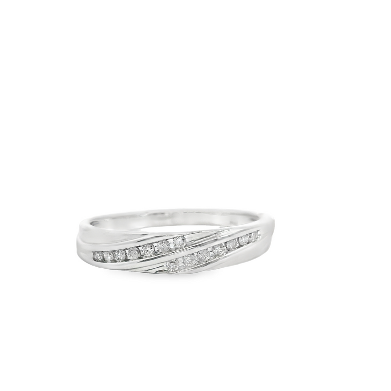 Sterling Silver Channel Set Diamond Band