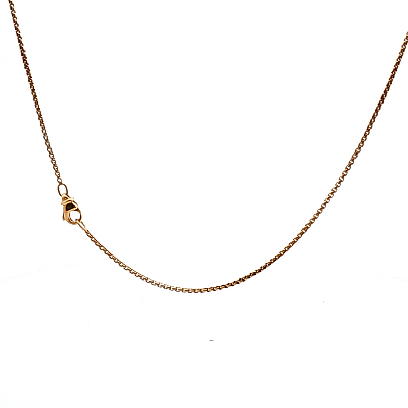18K YG Round Box Chain 16
