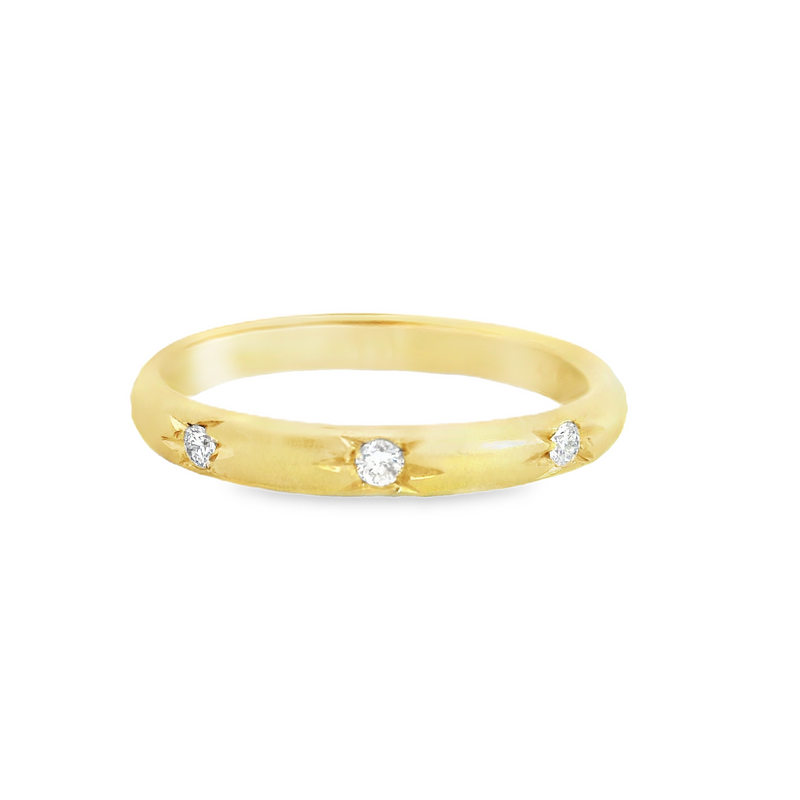 14K YG Diamond Band