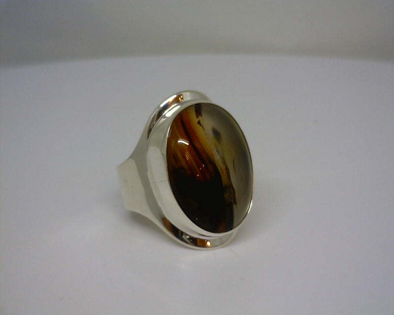 SS AGATE RING