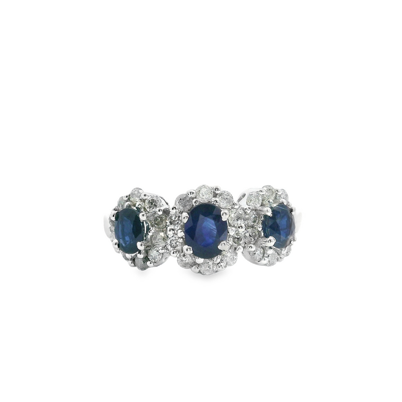 14K WG Sapphire & Diamond Ring