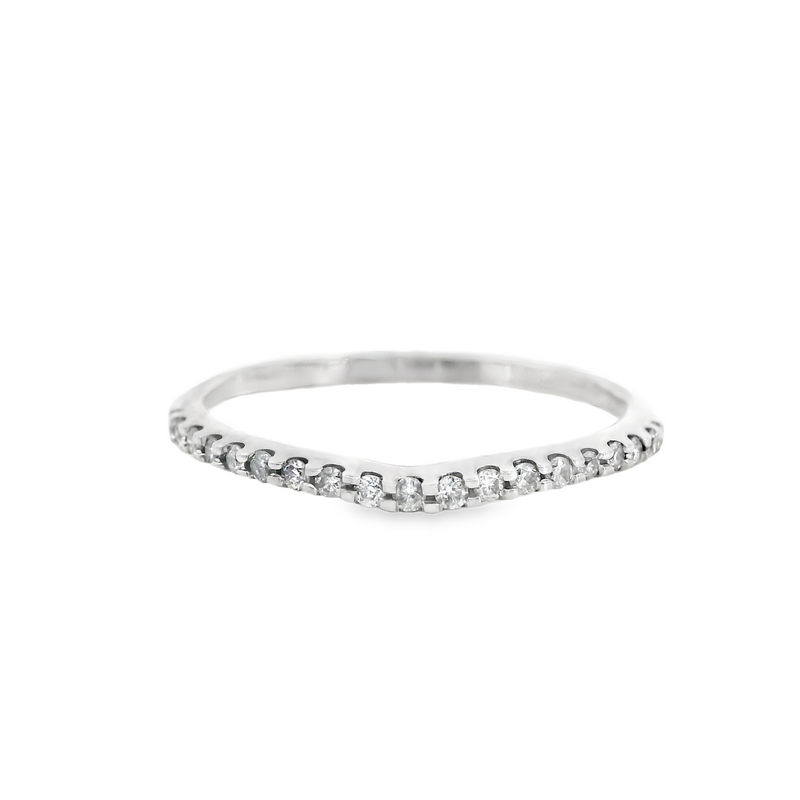14K WG Curved Diamond Band