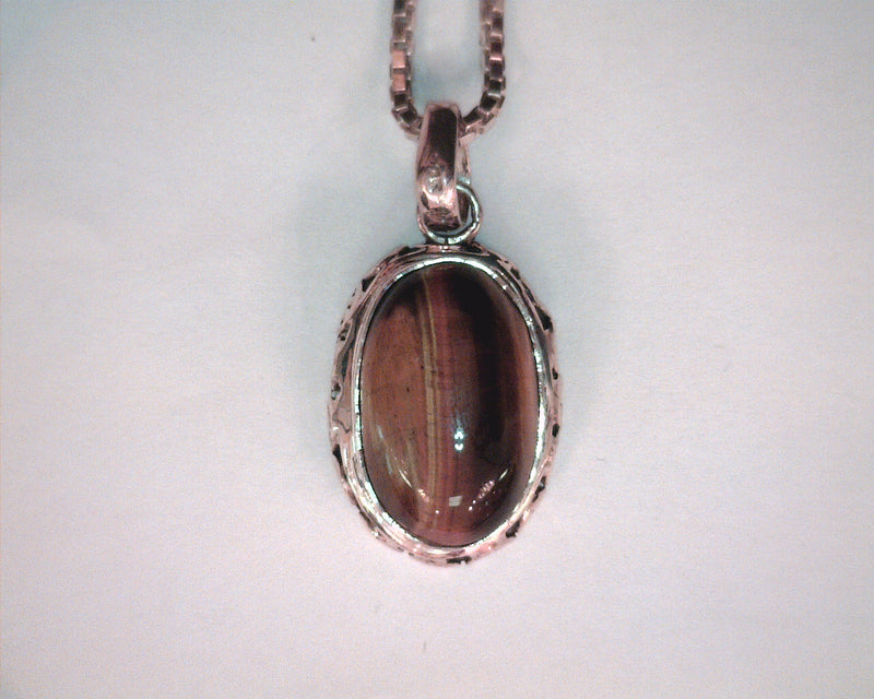 STERLING SILVER TIGER EYE PEND