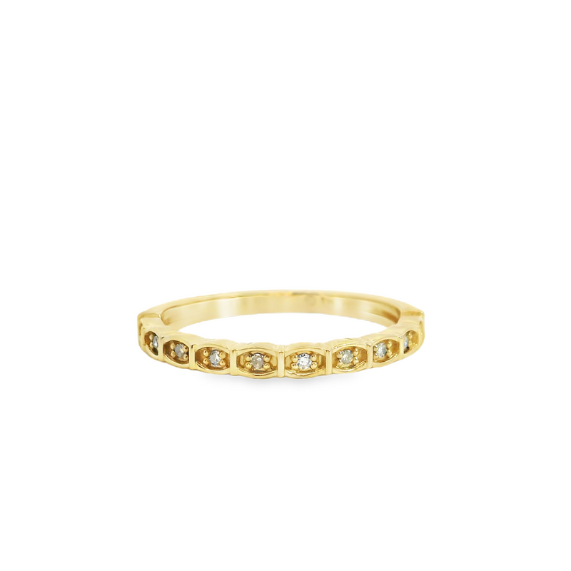 14K YG Diamond Band