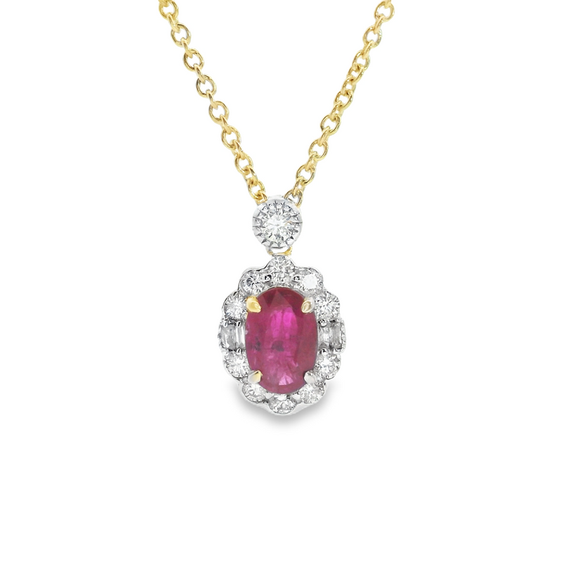 10K YG Ruby & Diamond Pendant