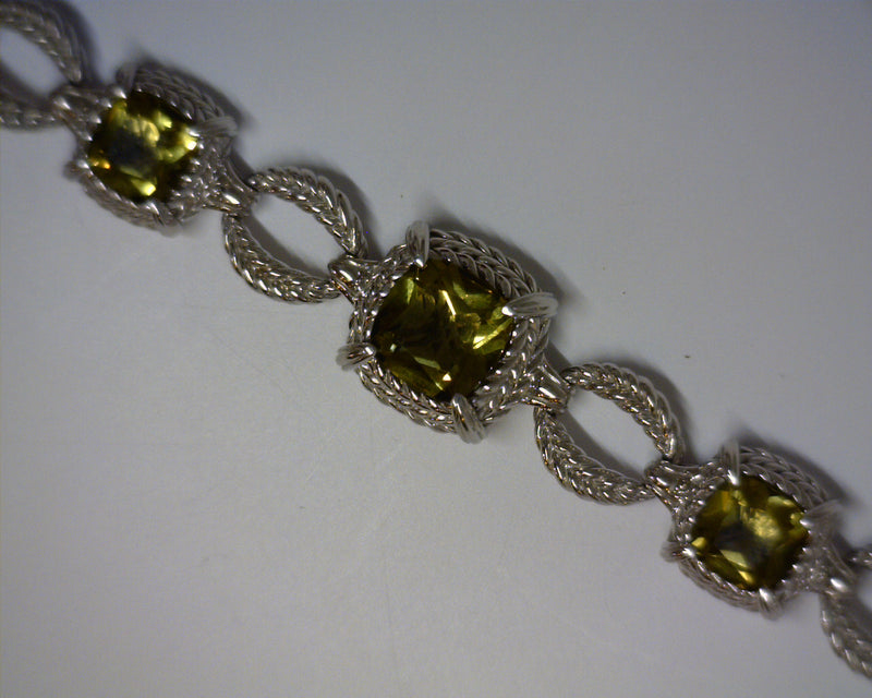 STERLING SILVER LIME QUARTZ BR