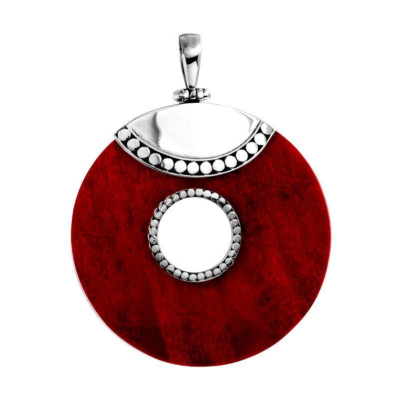 Sterling Silver Reconstituted Coral Necklace