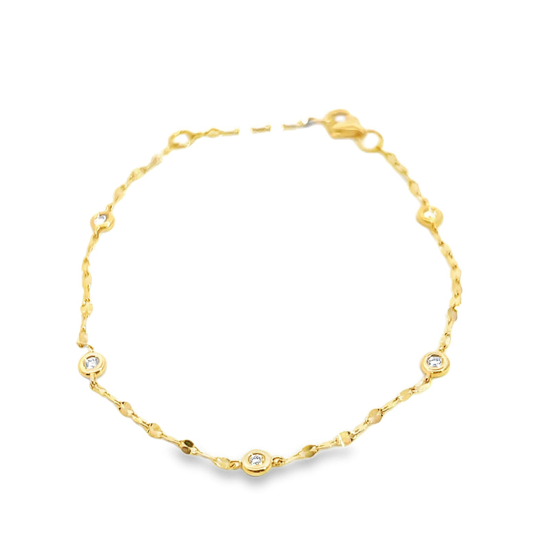 14K Yellow Gold Diamonds by the Yard Bracelet