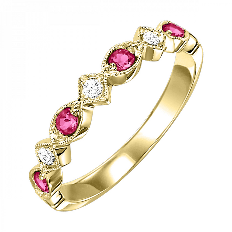 10K YG Ruby & Diamond Ring