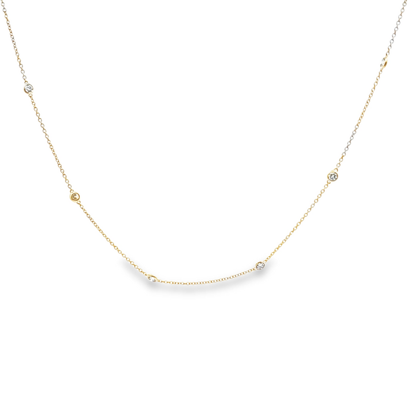 14K YG Diamond By the Yard Necklace