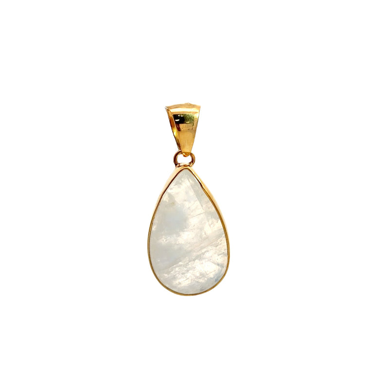 Gold Plated Rainbow Moonstone Pendant