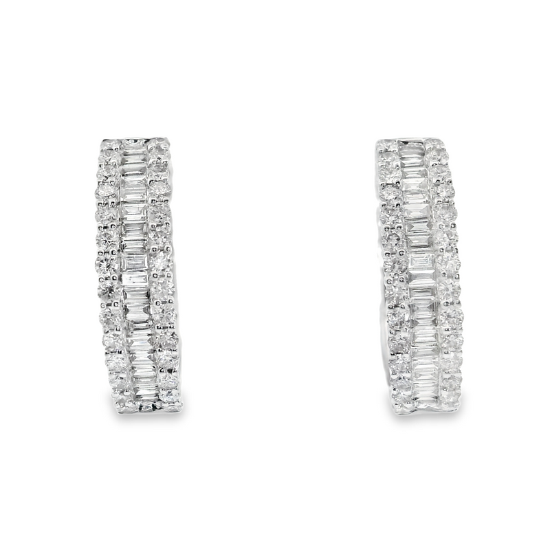 18K WG Diamond Hoop Earrings