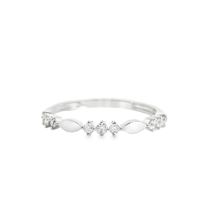 10K White Gold Stack Band 0.14 CT TW