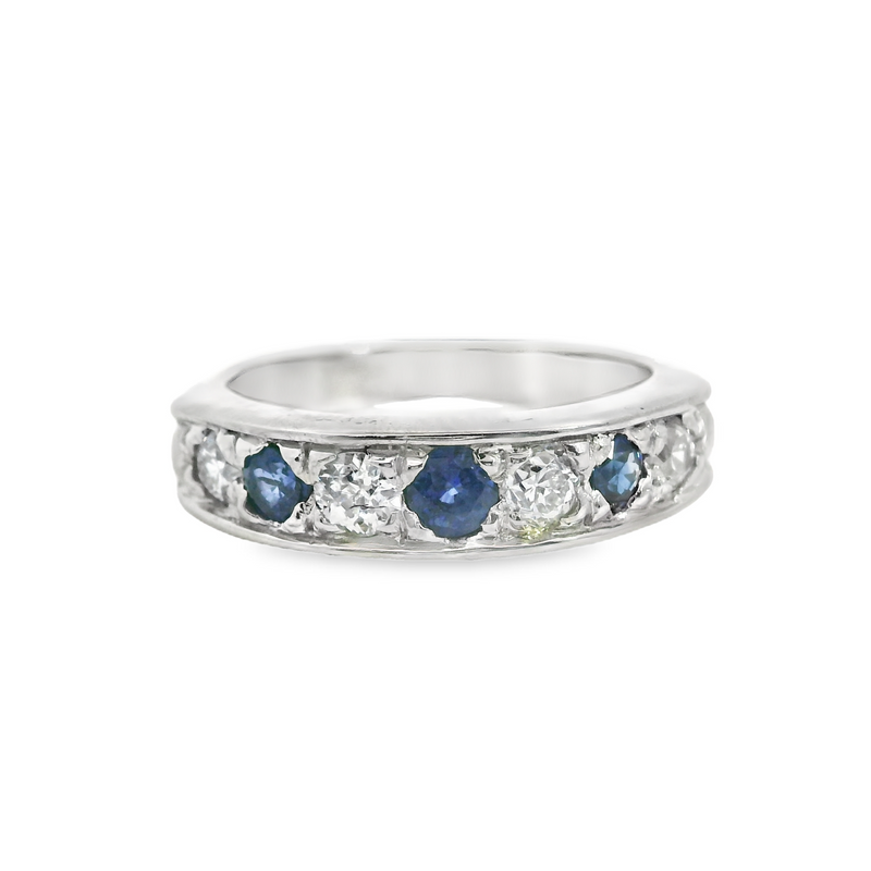 18K WG Sapphire & Diamond Band