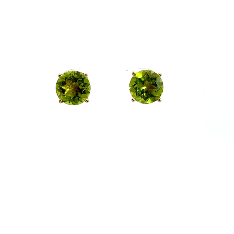 14K YG Peridot Stud Earrings