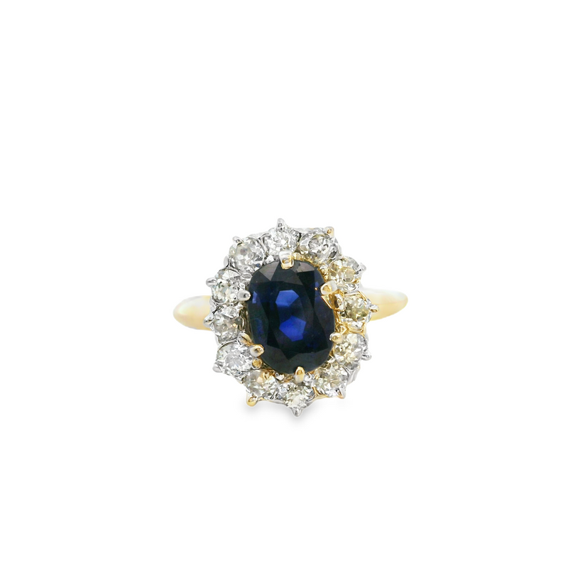 14K YG Sapphire & Diamond Ring
