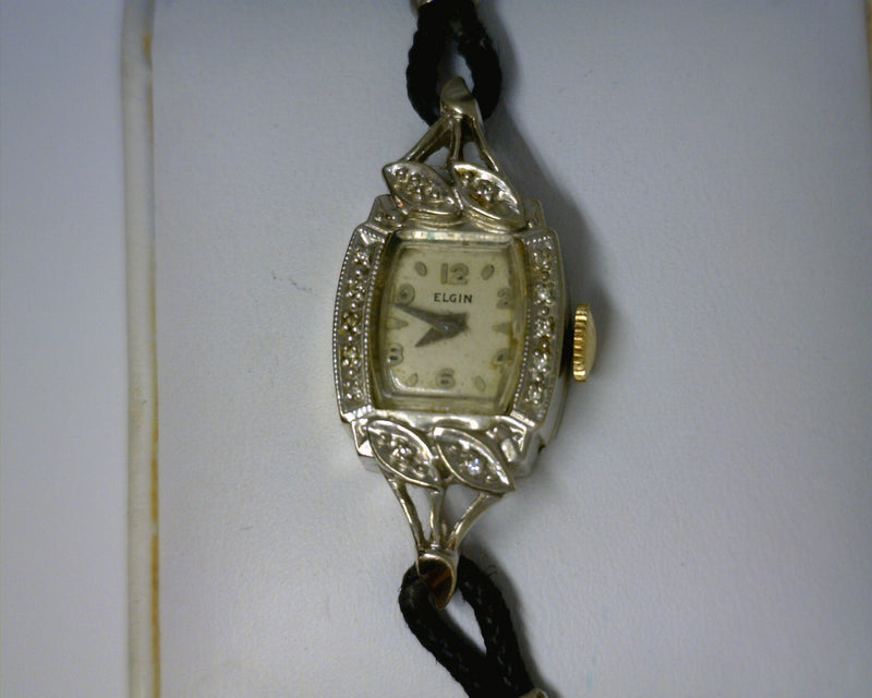 14K WHITE GOLD LADIES ELGIN WA