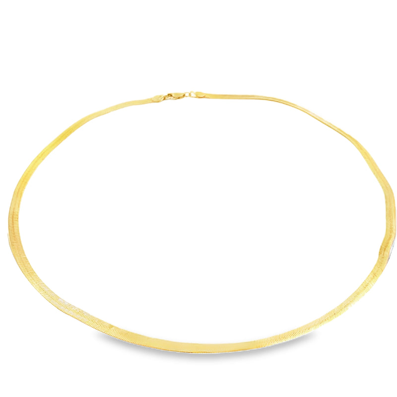 Gold Plated Sterling Silver Herringbone Chain 24