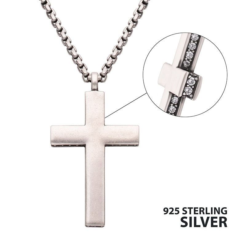 925 Sterling Silver Pendant with Antiqued Finish Box Chain