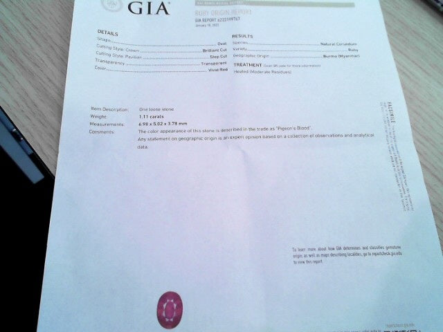 1.11 ct oval burmese ruby 6.98