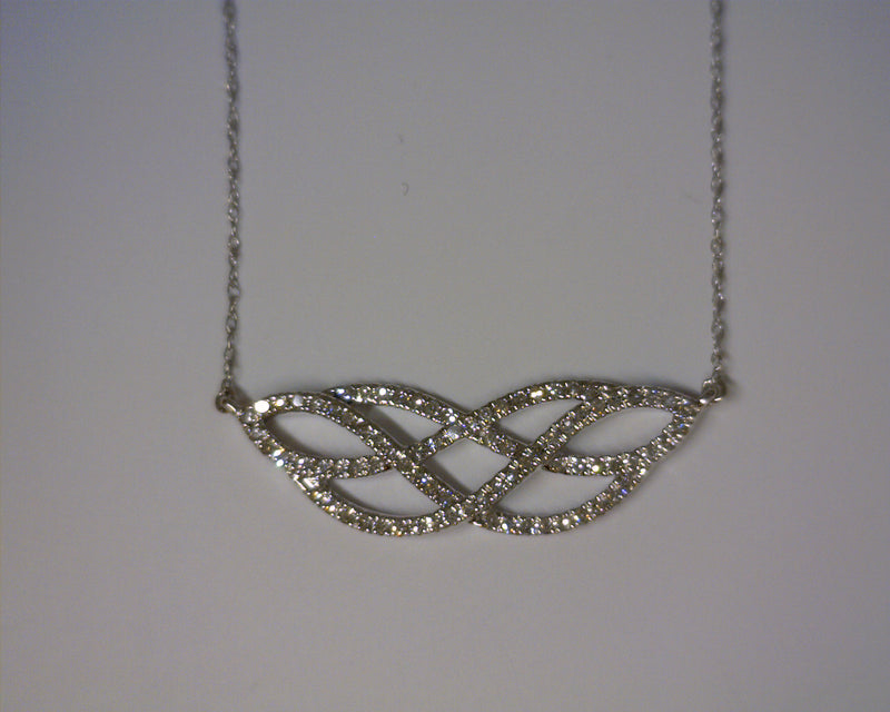 10K WHITE GOLD DIAMOND BAR NEC