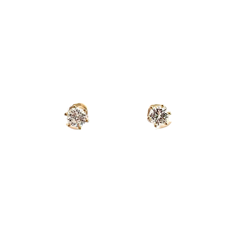 14K YG Diamond Stud Earrings