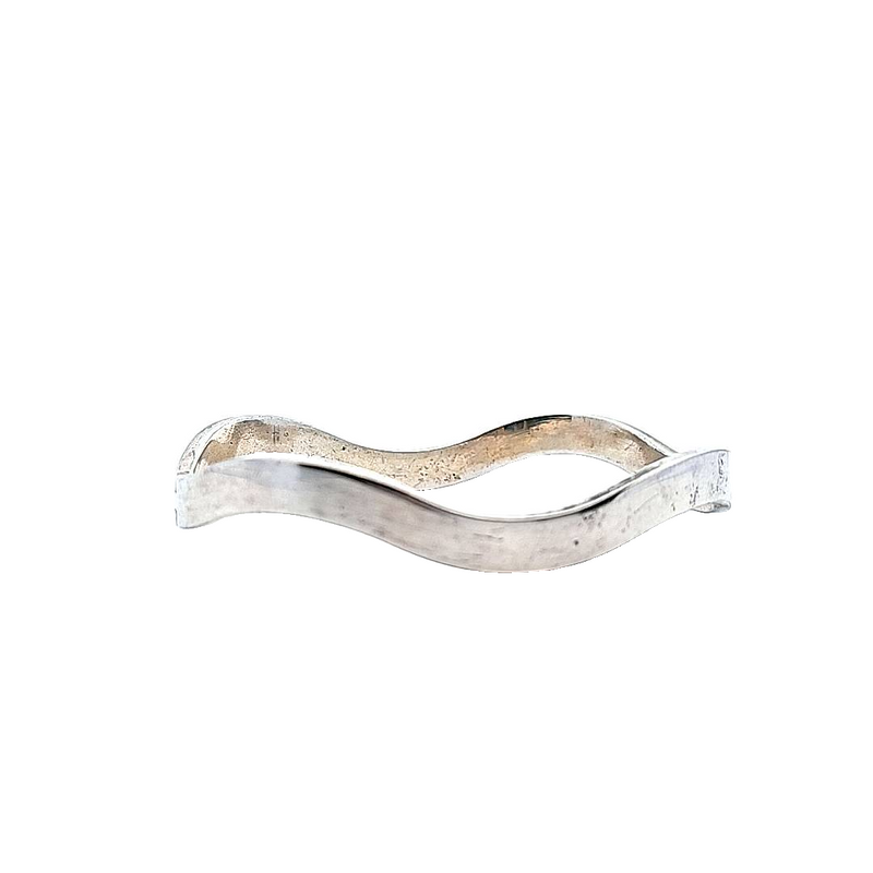 Sterling Silver Wave Bangle Bracelet