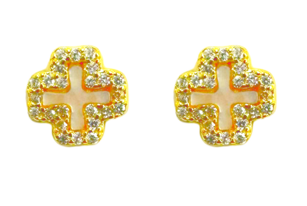 Gold Plated Cross Earrings