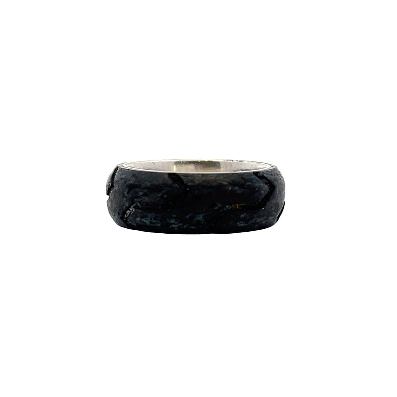 David Yurman Sterling Silver Carbon Fiber Ring