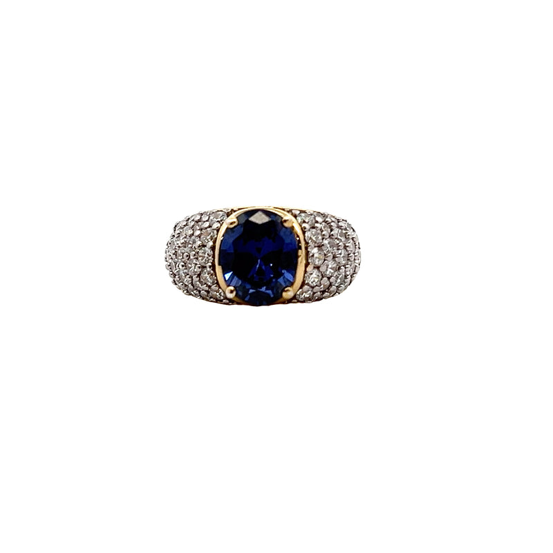 Sterling Silver Gold Plated CZ Ring