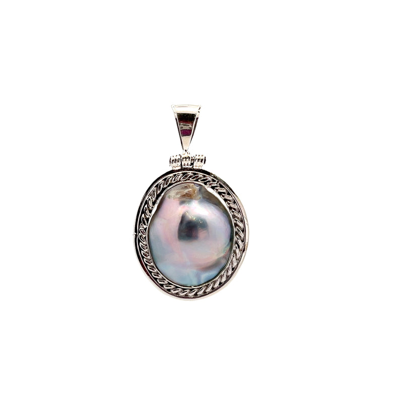 Sterling Silver Mother of Pearl Pendant