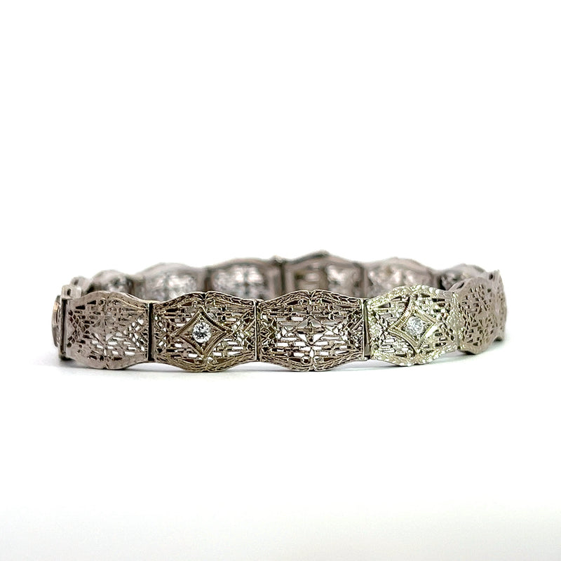 14K WG Vintage Diamond Bracelet