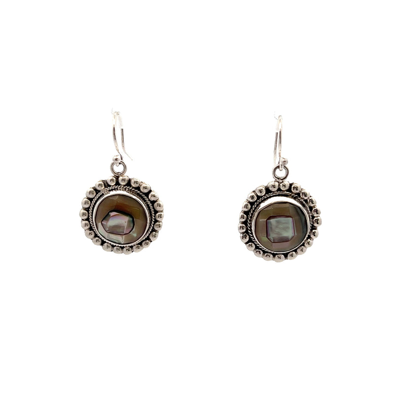 Sterling Silver Abalone Dangle Earrings