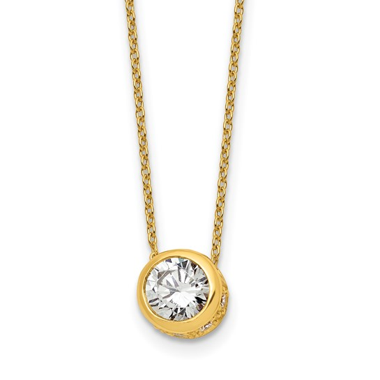 Sterling Silver Gold Plated CZ Necklace