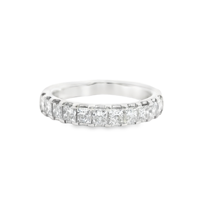 14K WG Princess Cut Diamond Band