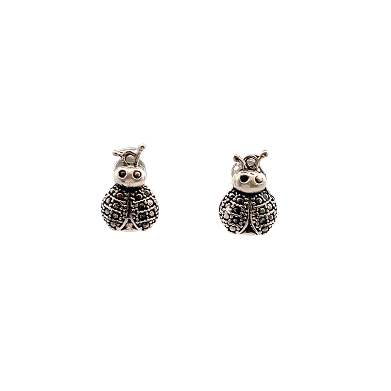 Sterling Silver Ladybug Stud Earrings