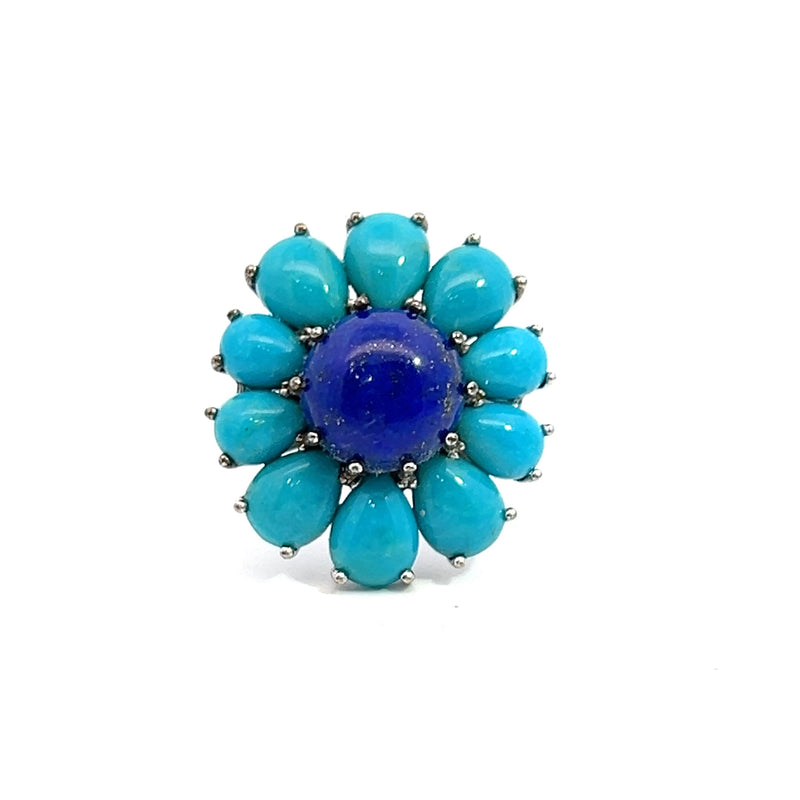 Sterling Silver Lapis & Turquoise Ring
