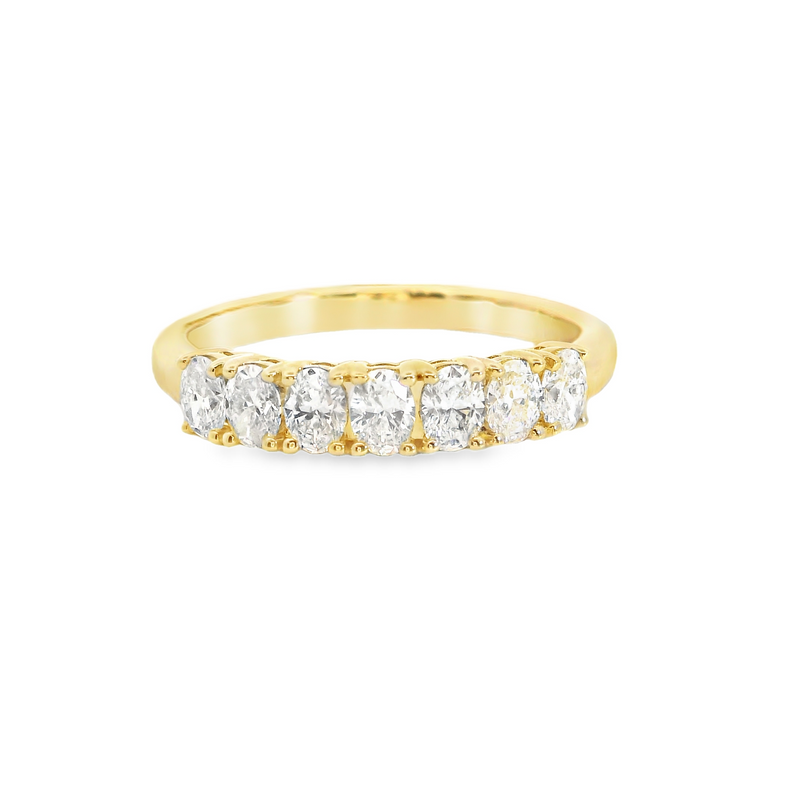 14K YG Oval Diamond Band