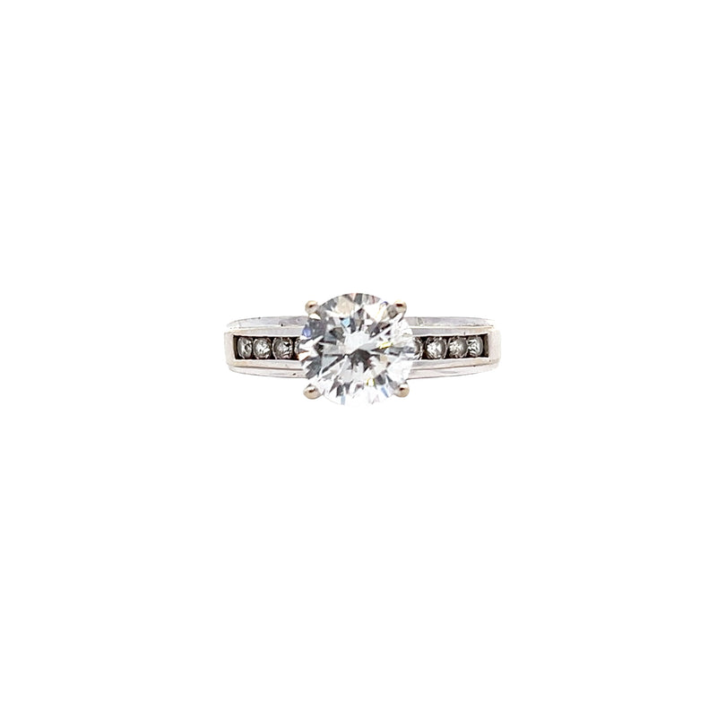 14K WG CZ Wedding Ring